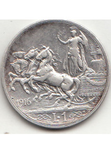 1916 1 Lira Quadriga briosa Ottima  Conservazione Vittorio Emanuele III